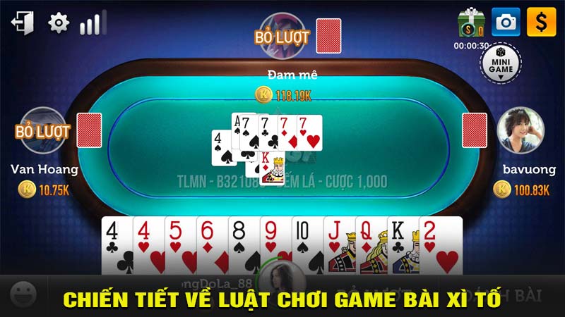 Chiến tiết về luật chơi game bài xì tố